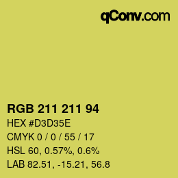 Color code: RGB 211 211 94 | qconv.com