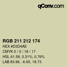 Color code: RGB 211 212 174 | qconv.com