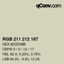 Código de color: RGB 211 212 187 | qconv.com