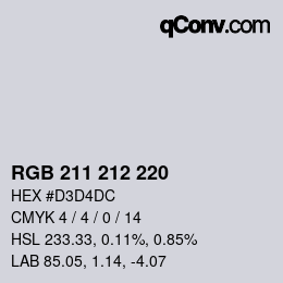 Code couleur: RGB 211 212 220 | qconv.com