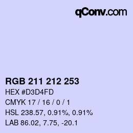 颜色代码: RGB 211 212 253 | qconv.com