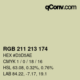 Color code: RGB 211 213 174 | qconv.com