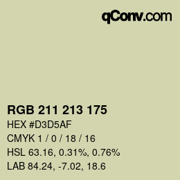 Farbcode: RGB 211 213 175 | qconv.com