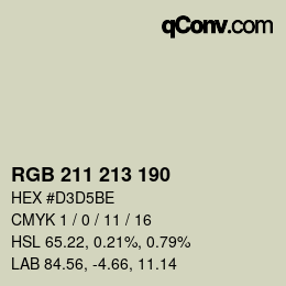 颜色代码: RGB 211 213 190 | qconv.com