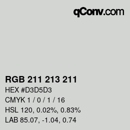 カラーコード: RGB 211 213 211 | qconv.com