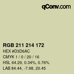 Color code: RGB 211 214 172 | qconv.com