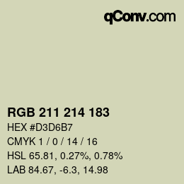 Color code: RGB 211 214 183 | qconv.com