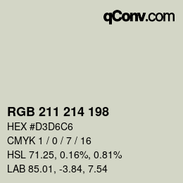 Color code: RGB 211 214 198 | qconv.com