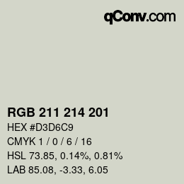 Color code: RGB 211 214 201 | qconv.com