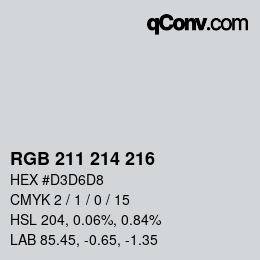 Color code: RGB 211 214 216 | qconv.com