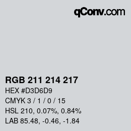 Color code: RGB 211 214 217 | qconv.com