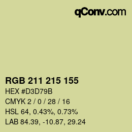 颜色代码: RGB 211 215 155 | qconv.com