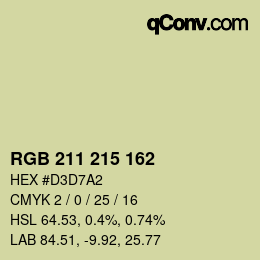 Color code: RGB 211 215 162 | qconv.com
