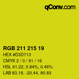 Color code: RGB 211 215 19 | qconv.com