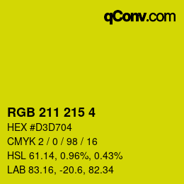 Color code: RGB 211 215 4 | qconv.com
