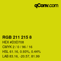 Farbcode: RGB 211 215 8 | qconv.com