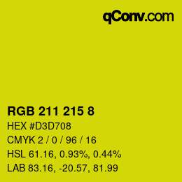 Color code: RGB 211 215 8 | qconv.com