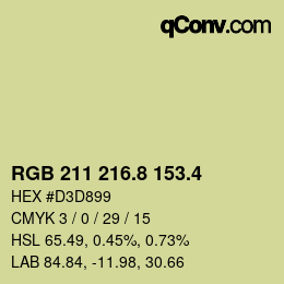 カラーコード: RGB 211 216.8 153.4 | qconv.com