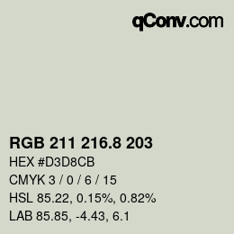 カラーコード: RGB 211 216.8 203 | qconv.com