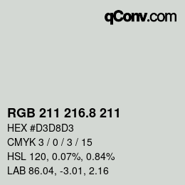 Color code: RGB 211 216.8 211 | qconv.com