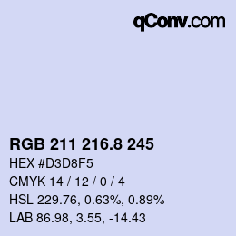 カラーコード: RGB 211 216.8 245 | qconv.com