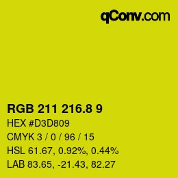 カラーコード: RGB 211 216.8 9 | qconv.com