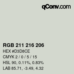 Farbcode: RGB 211 216 206 | qconv.com