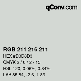 Código de color: RGB 211 216 211 | qconv.com