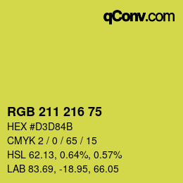 颜色代码: RGB 211 216 75 | qconv.com