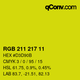 Color code: RGB 211 217 11 | qconv.com