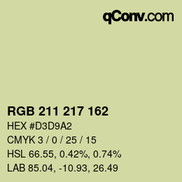 Color code: RGB 211 217 162 | qconv.com