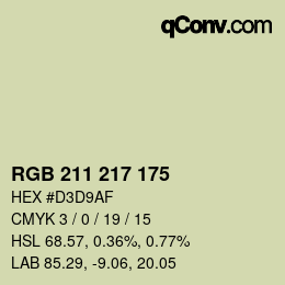 Color code: RGB 211 217 175 | qconv.com