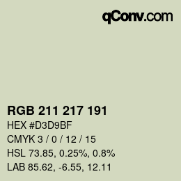 Color code: RGB 211 217 191 | qconv.com