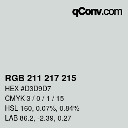 Color code: RGB 211 217 215 | qconv.com