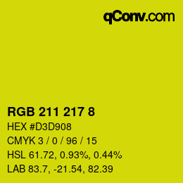 颜色代码: RGB 211 217 8 | qconv.com