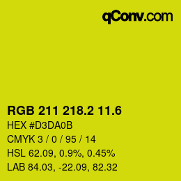 カラーコード: RGB 211 218.2 11.6 | qconv.com