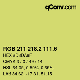 カラーコード: RGB 211 218.2 111.6 | qconv.com