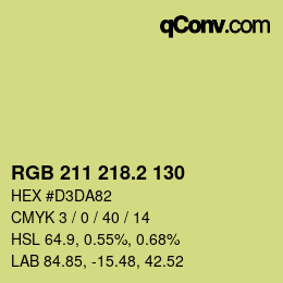 Color code: RGB 211 218.2 130 | qconv.com