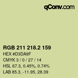 Color code: RGB 211 218.2 159 | qconv.com
