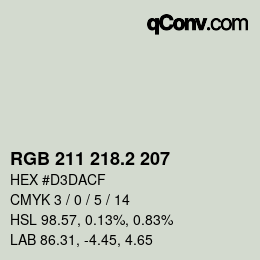 カラーコード: RGB 211 218.2 207 | qconv.com
