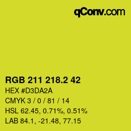 カラーコード: RGB 211 218.2 42 | qconv.com
