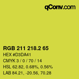 カラーコード: RGB 211 218.2 65 | qconv.com
