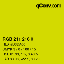 Code couleur: RGB 211 218 0 | qconv.com