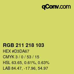 Color code: RGB 211 218 103 | qconv.com