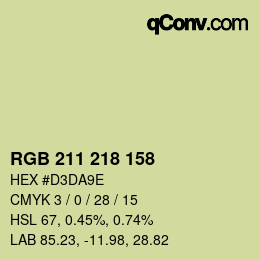 Color code: RGB 211 218 158 | qconv.com