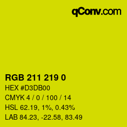 Color code: RGB 211 219 0 | qconv.com