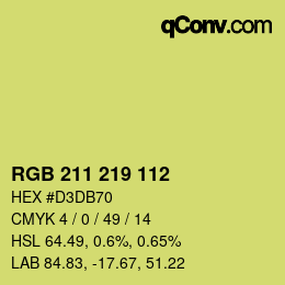 Color code: RGB 211 219 112 | qconv.com