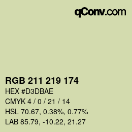 Color code: RGB 211 219 174 | qconv.com