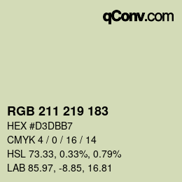 カラーコード: RGB 211 219 183 | qconv.com
