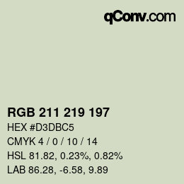 Color code: RGB 211 219 197 | qconv.com